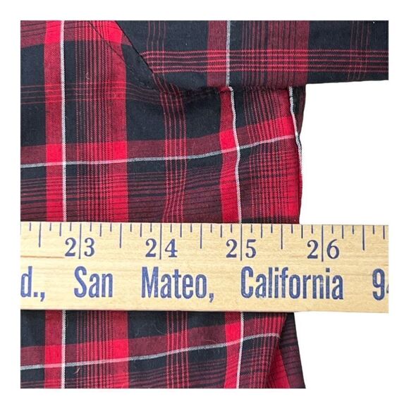 Gibson Men's Plaid Long Sleeve Western Button-Down Shirt Red Black Size 2XL - Picture 4 of 10